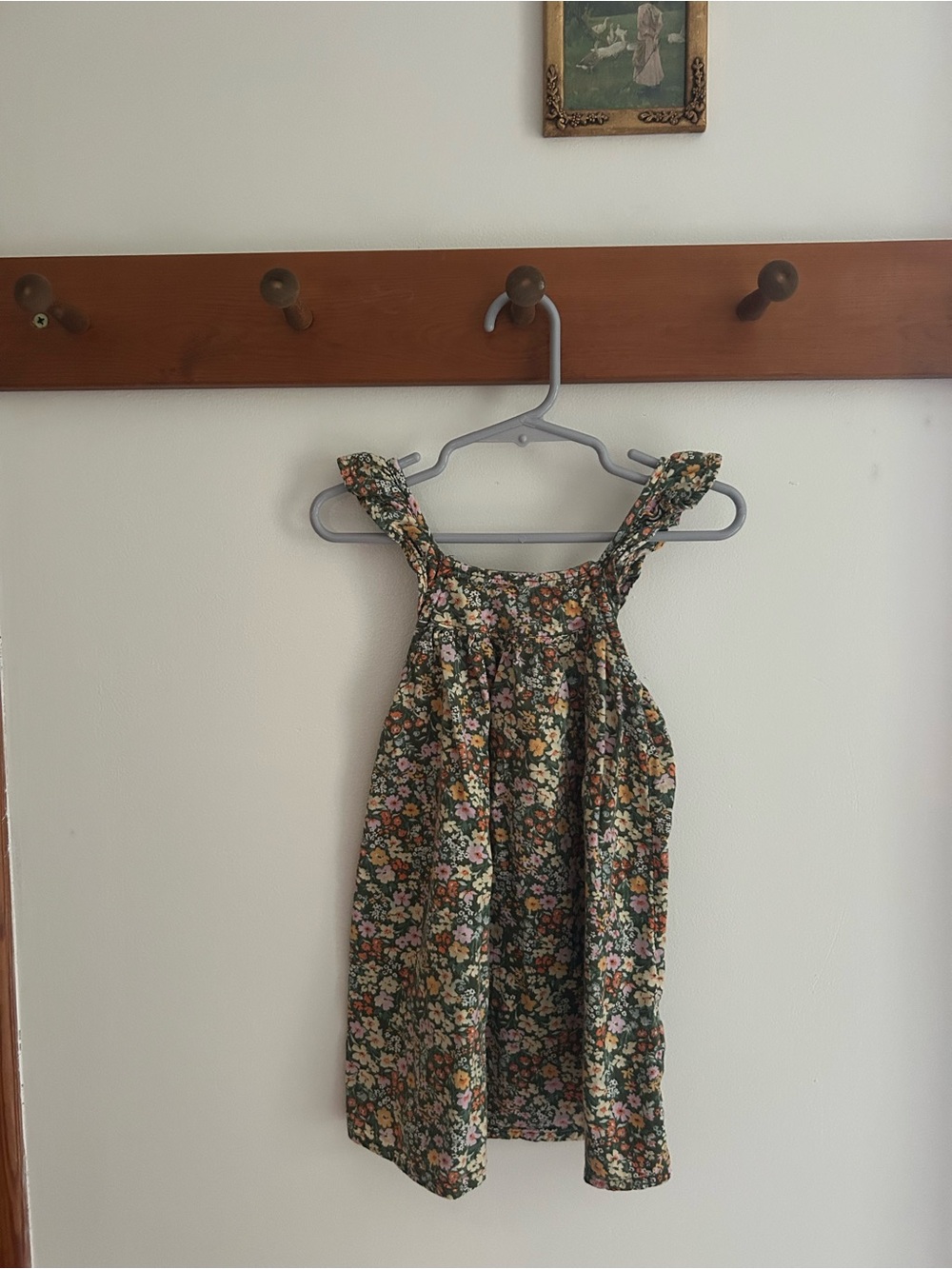 Old Navy Green Floral Girls Sundress with Pink & Yellow Flowers